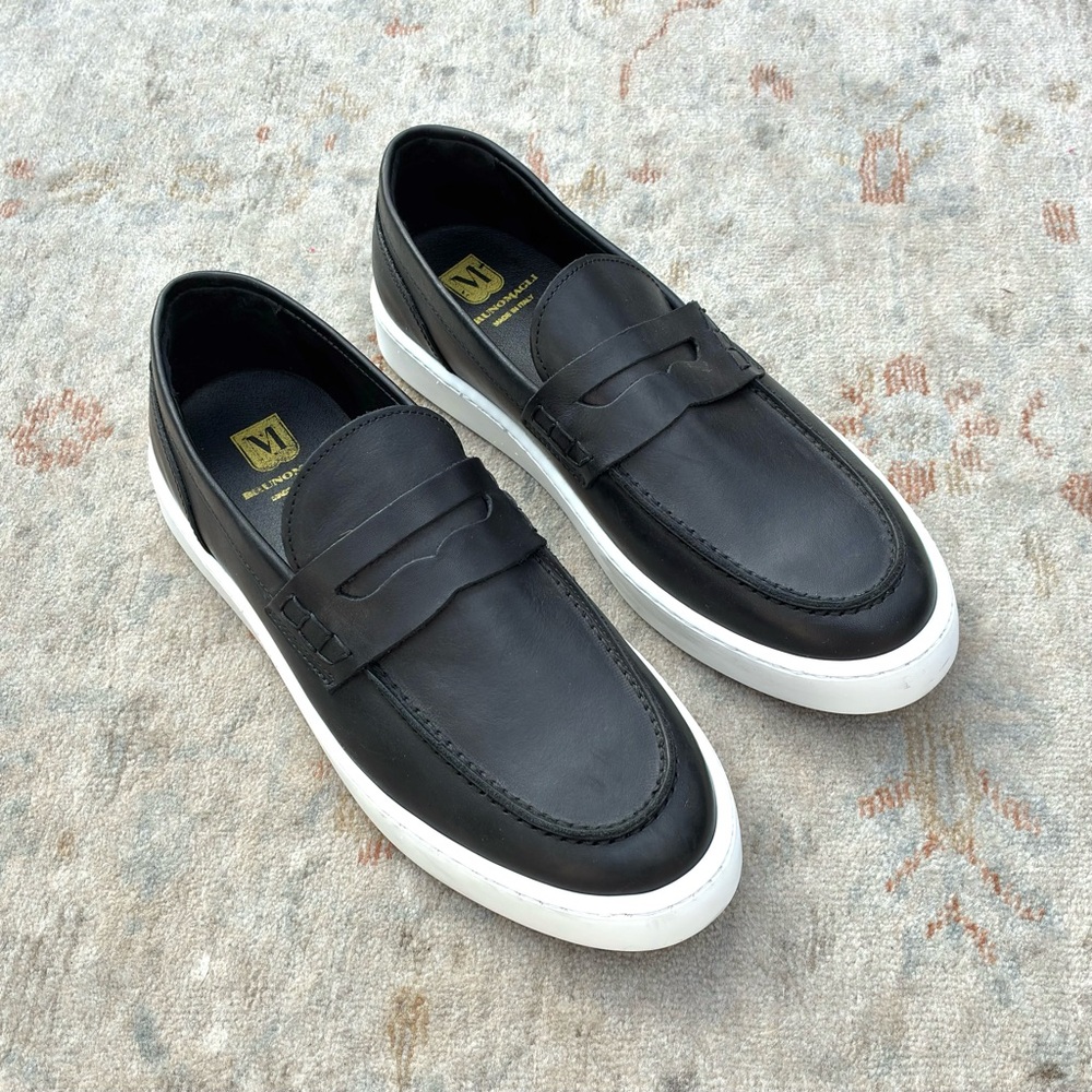 Bruno Magli Daniel Slip On Black Penny Loafers Sz 9